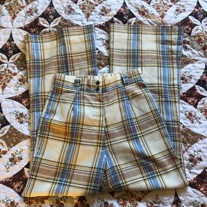 70s high waisted plaid pants